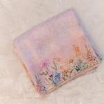 Baby Pink Kota Cotton Saree with Vibrant Digital Floral Print