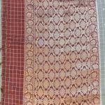 Soft Organza Saree in Dual-Tone Grey with Rich Maroon Zari Border & Pallu