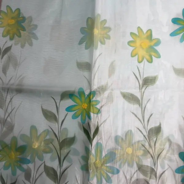 Cream Floral Print Fancy Saree