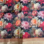 Black Floral print crush viscose fancy saree