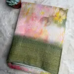 Abstract Floral Crush Print Viscose Saree