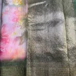 Abstract Floral Crush Print Viscose Saree