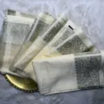 Milky white Silver border Cotton silk saree