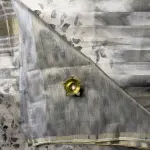 Grey abstract print fancy saree