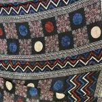 Black with abstract print pure chiffon saree