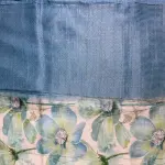 Blue floral print soft tussar silk saree