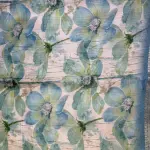 Blue floral print soft tussar silk saree