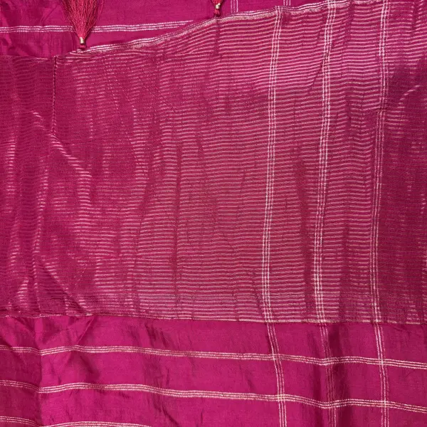 Rani Pink big checks Fancy Saree