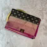 Black with pink rich border & pallu premium semi crepe saree