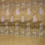 Mustard yellow cotton tissue fancy saree