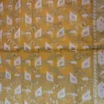 Mustard yellow cotton tissue fancy saree
