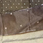 Beige digital print border semi crepe saree