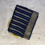 Navy blue with Stripes fancy saree