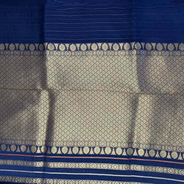 Navy blue with Stripes fancy saree