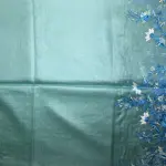 Blue thread work Semi organza saree