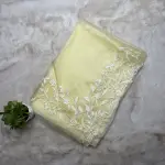 Cream thread work semi organza saree