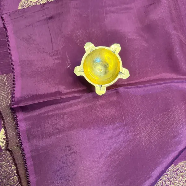 Wine Long border Semi Crepe Saree