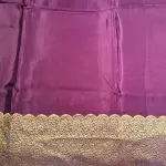 Wine Long border Semi Crepe Saree