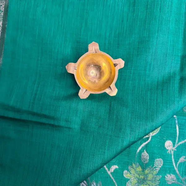 Green floral pattern Benaras Saree