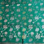 Green floral pattern Benaras Saree