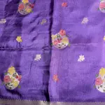 Purple Meenakari work Dola Silk saree