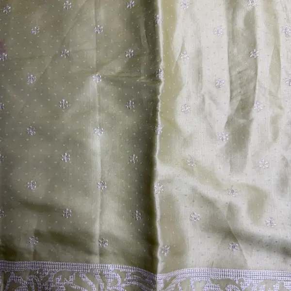 Pista Green with Thread Work fancy saree