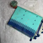 Sky blue with Buttas Semi tissue Saree