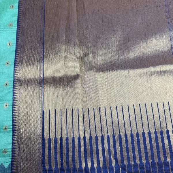 Sky blue with Buttas Semi tissue Saree