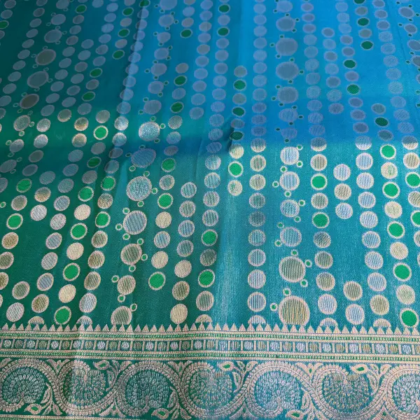 Sea Green with double shade Fancy Saree