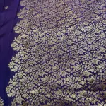 Purple with small buttas Semi Crepe Saree