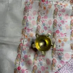 Pink checks with Satin border fancy Saree