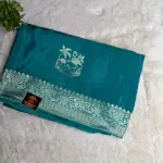 Green duck motif satin Benaras Saree