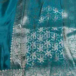 Green duck motif satin Benaras Saree