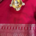 Peacock Motifs Grand Border Soft Dola Silk Saree