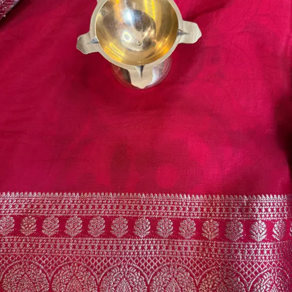 Peacock Motifs Grand Border Soft Dola Silk Saree