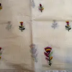 Cream Floral thread work fancy saree
