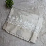 Cream Cut work in the border semi tussar saree