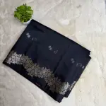 Black Lehariya border Semi Benaras Saree