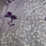 Lavender with digital print thread work scallop border Kota Saree