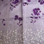 Lavender with digital print thread work scallop border Kota Saree