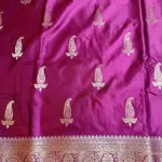 Maroon with rich border and pallu semi crepe saree