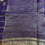 Orange & Purple long border Semi Crepe Saree