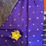 Orange & Purple long border Semi Crepe Saree