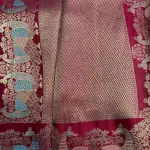 Red with grand border and pallu satin crepe Saree