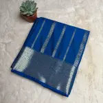 Blue Stripes Semi Crepe Saree