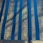 Blue Stripes Semi Crepe Saree