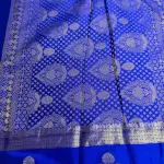 Peacock Blue with bentex border semi crepe saree