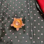 Red Stripes border Semi Crepe saree