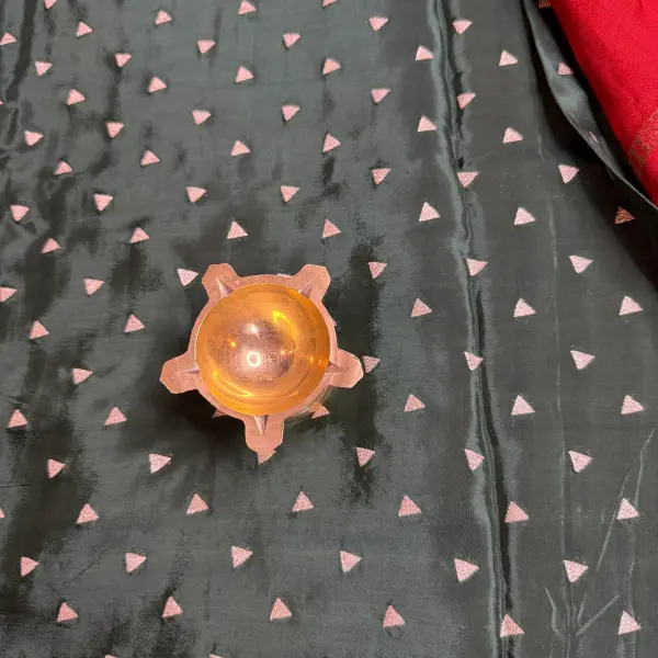 Red Stripes border Semi Crepe saree