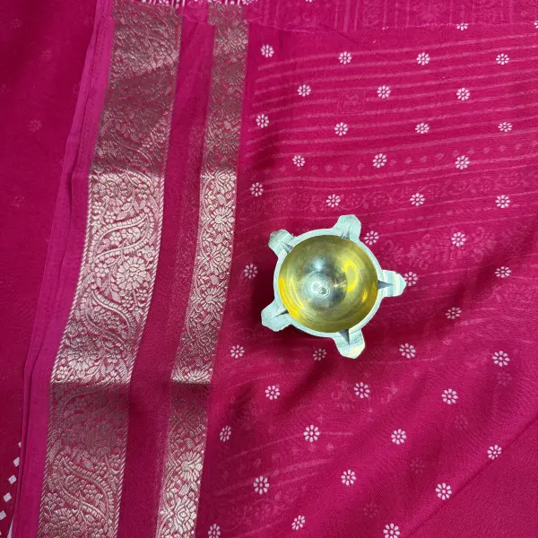 Red with long border fancy saree